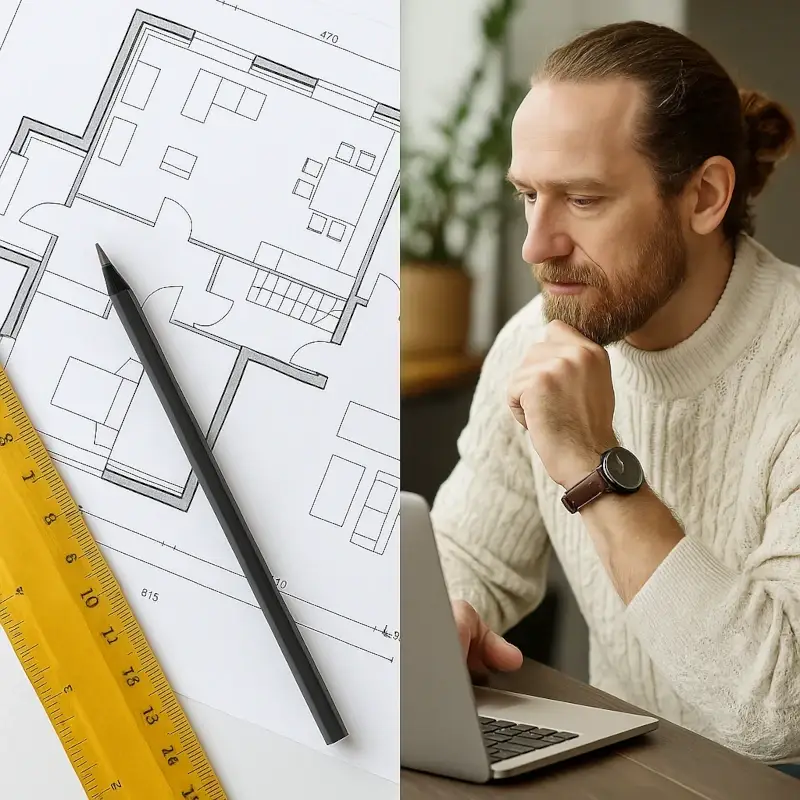 2d planung und fotorealistische schulung am laptop