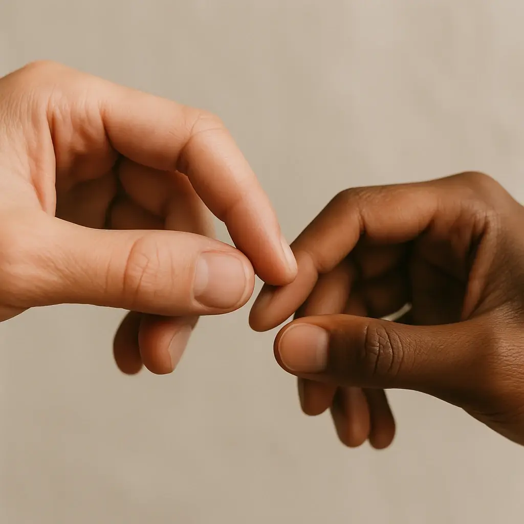 haende beruehren sich als kontakt