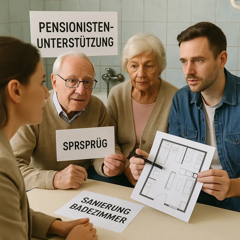 pensionistenunterstuetzung badezimmer sanierung gespraech planung