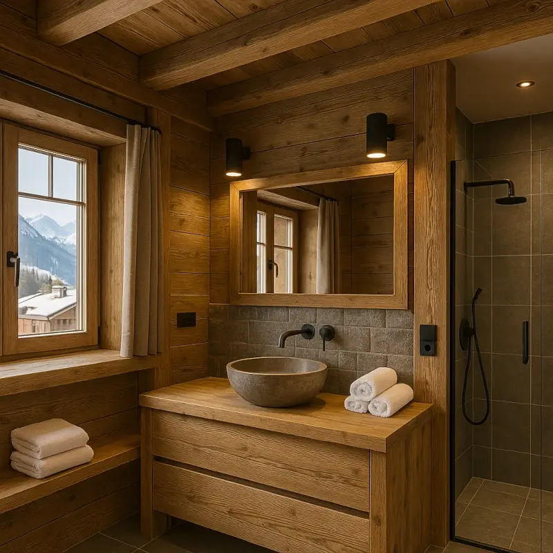 tiroler rustikales modernes badezimmer