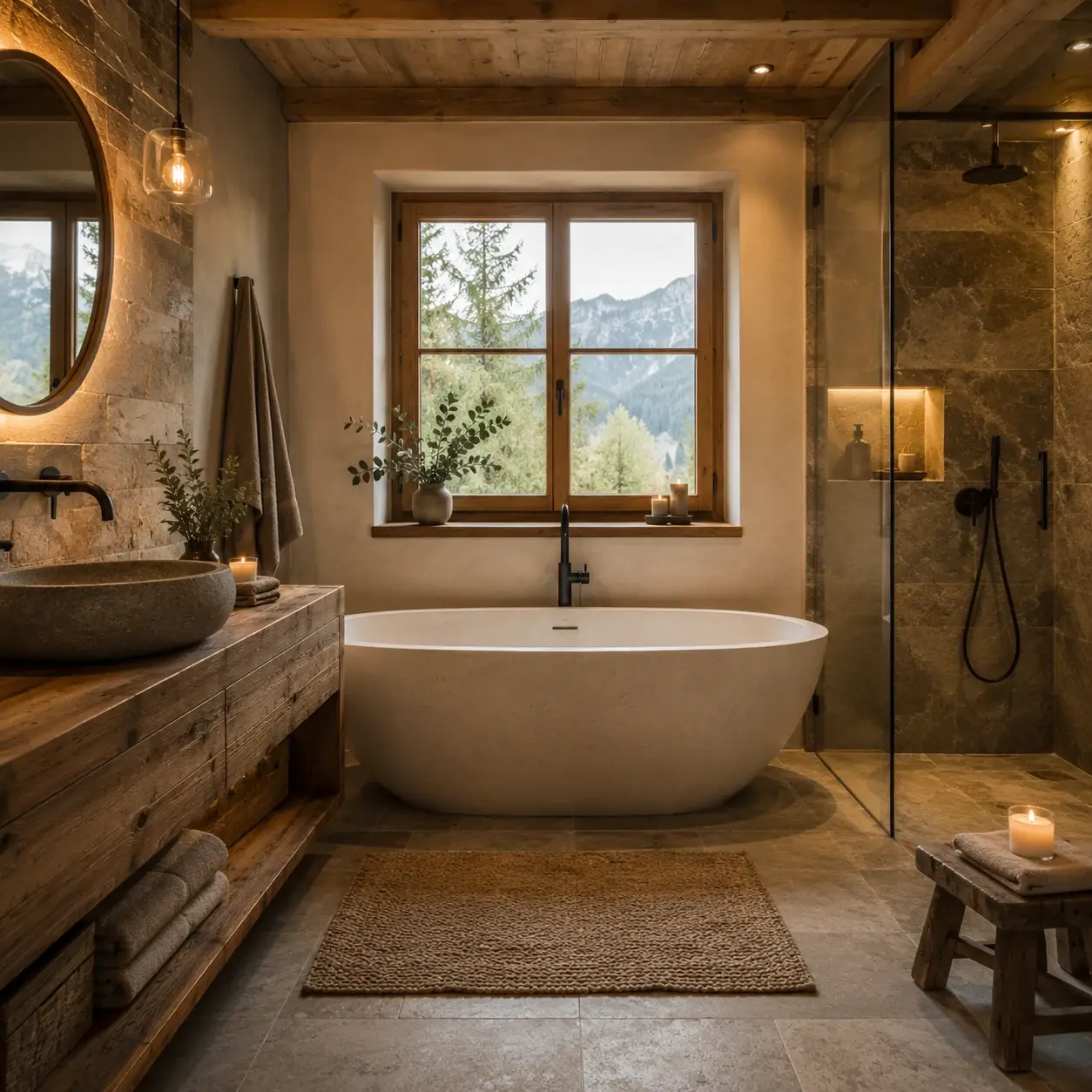 badezimmer als lebensraum mit naturmaterialien holz stein wasser und wohlbefinden