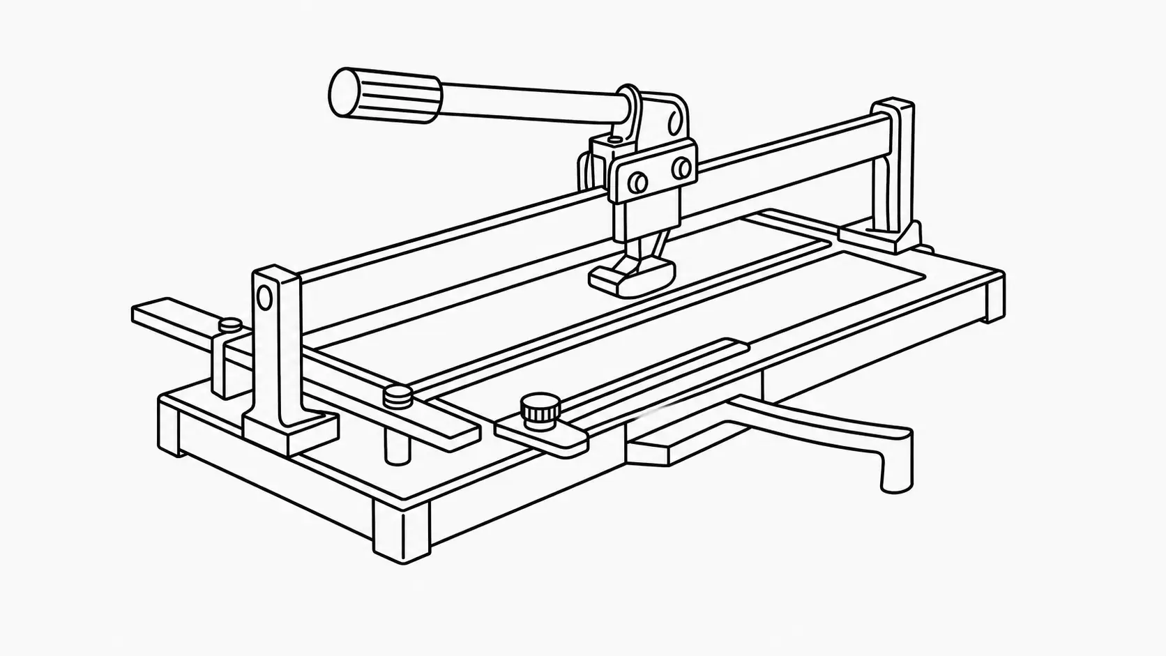 mechanischer fliesenschneider als anschauungsbild fuer werkzeugwissen sicherheit und materialkunde
